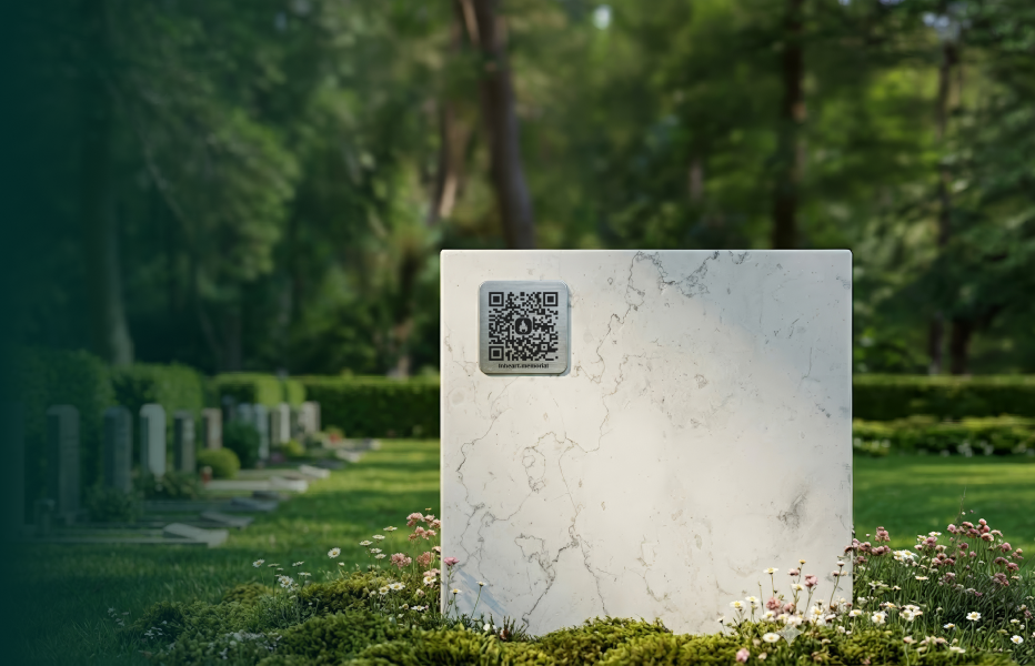 Пам'ятник із QR-кодом Inheart на меморіалі