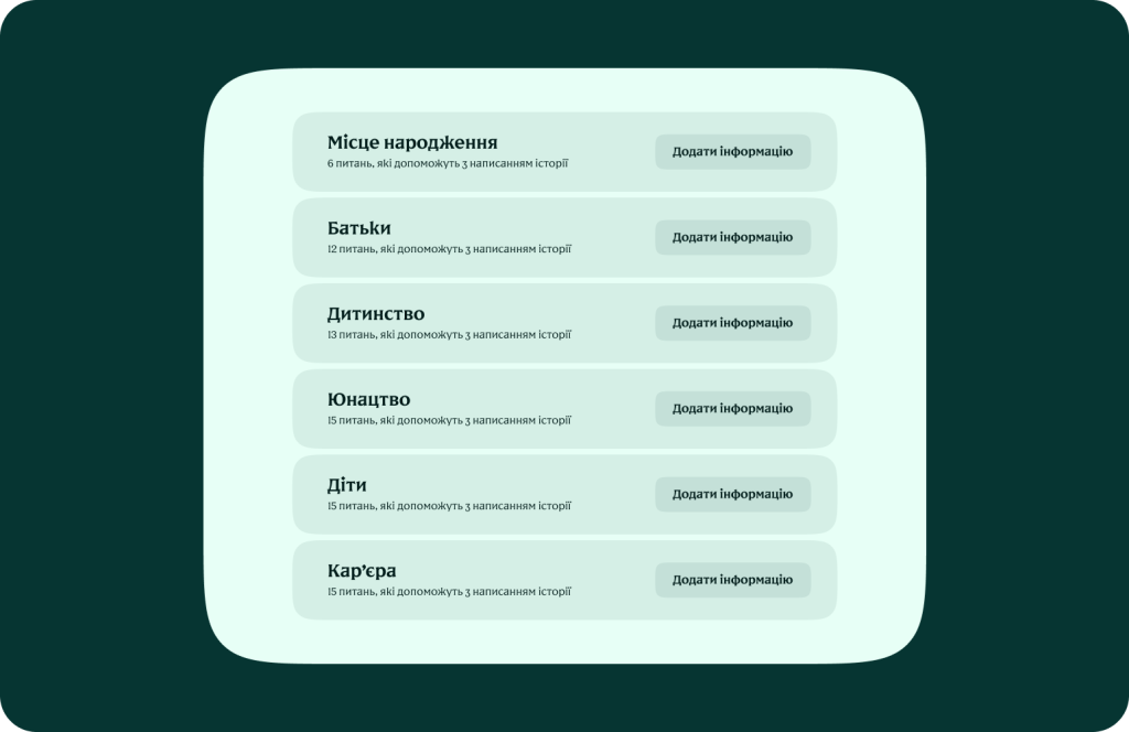 як написати біографію для сторінки памʼяті — Inheart Memorial